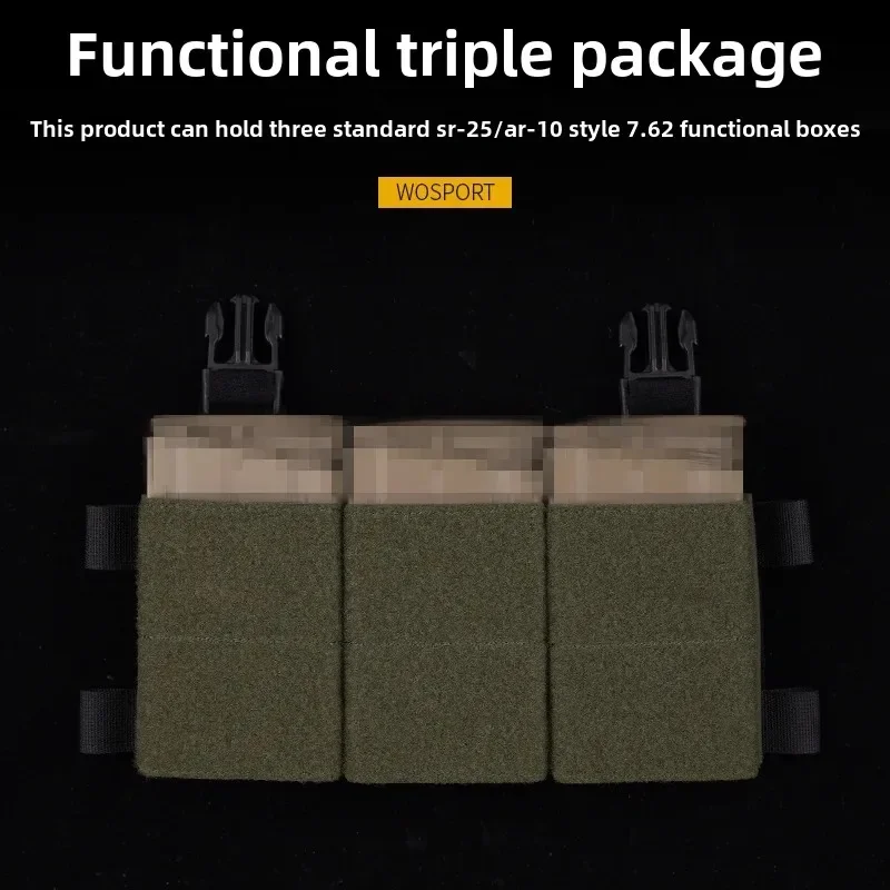Bolsa táctica de doble cartel Triple 7,62 para revistas SCAR G3 AK LV119 HSP, portador de placa, Panel frontal, accesorios de aparejo de pecho Airsoft - imagen 5