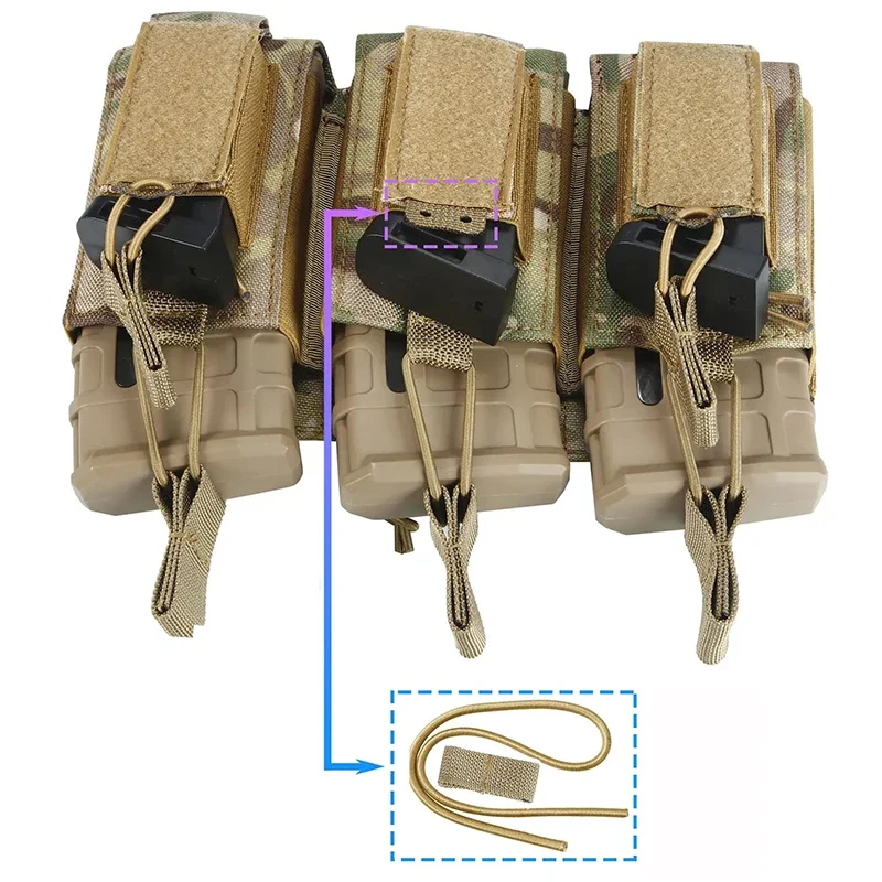 Bolsa táctica para revistas, bolsa Molle Mag individual/Triple, soporte para cartuchos de 2 capas para AK M4 M14 M16 AR - imagen 3