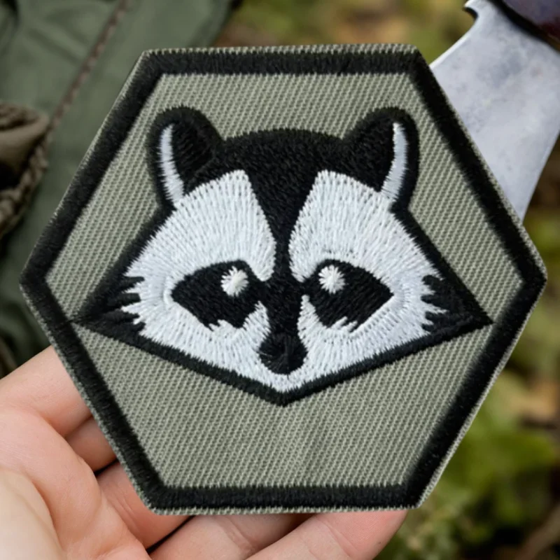 Parche bordado 3D de mapache, chaleco táctico, sombreros con gancho y bucle, insignia de moral, mochila, pegatinas decorativas, parches para brazalete para ropa - imagen 2