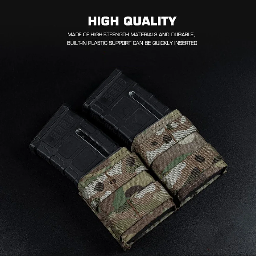 5,56 bolsa doble para revistas KYWI cuña insertar MOLLE Shorty Mag bolsa para M4 AR15 Airsoft cinturón táctico chaleco equipo con Clip Maclice - imagen 5