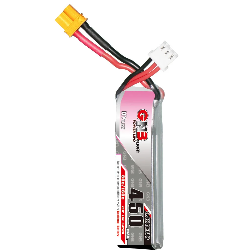 GNB 2S 7,6 V 450mAh 80C/160C HV Lipo batería + cargador con XT30 para Dron de carreras FPV Quadcopter piezas de helicóptero batería de 7,6 V - imagen 5