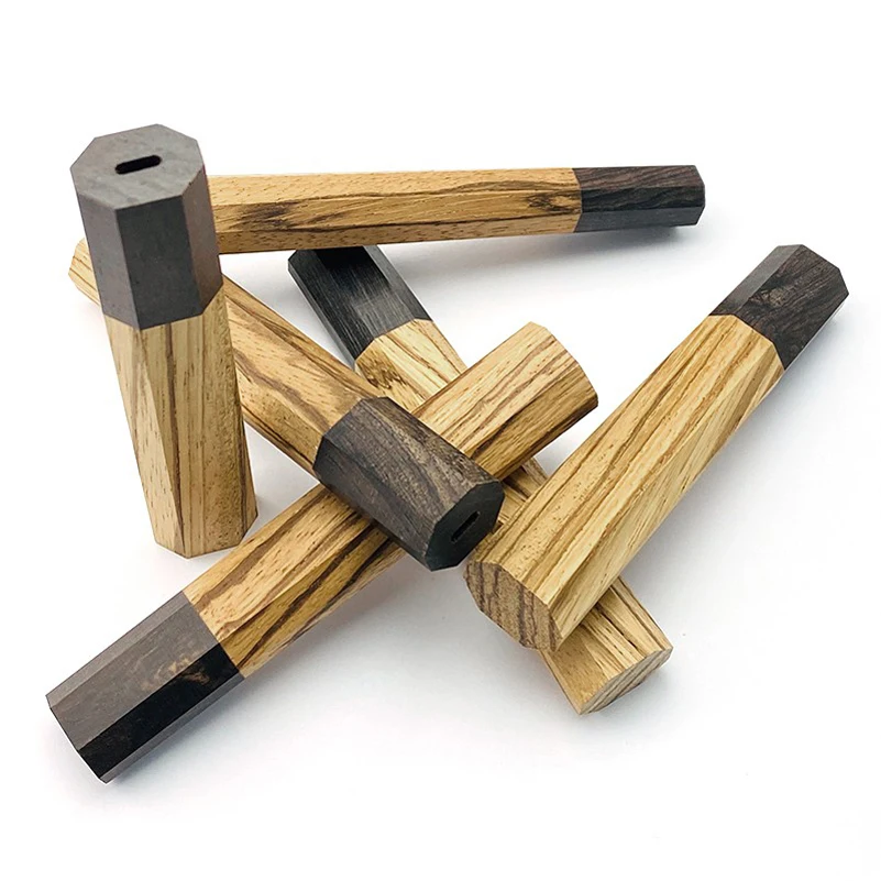 Estructura de remache de madera maciza de cebra Natural, 4 tamaños, estilo japonés, octogonal, báscula de mango de cuchillo de cocina, piezas de bricolaje - imagen 2