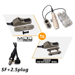 WADSN linterna táctica con interruptor de presión para rail Picatinny
