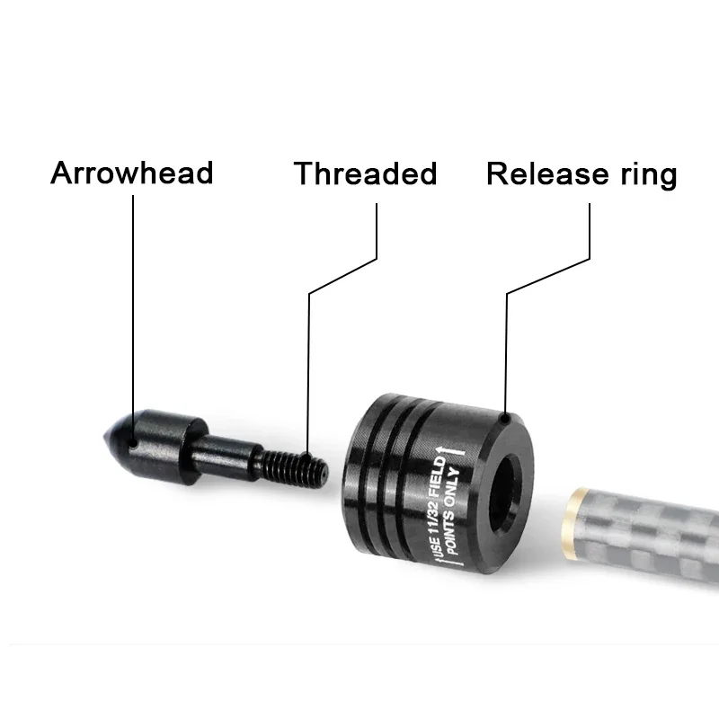 Punta de flecha de liberación de 2 uds., punta de flecha de acero inoxidable, tiro con arco rápido, tiro con flecha de carbono, arco compuesto recurvo, objetivo - imagen 3