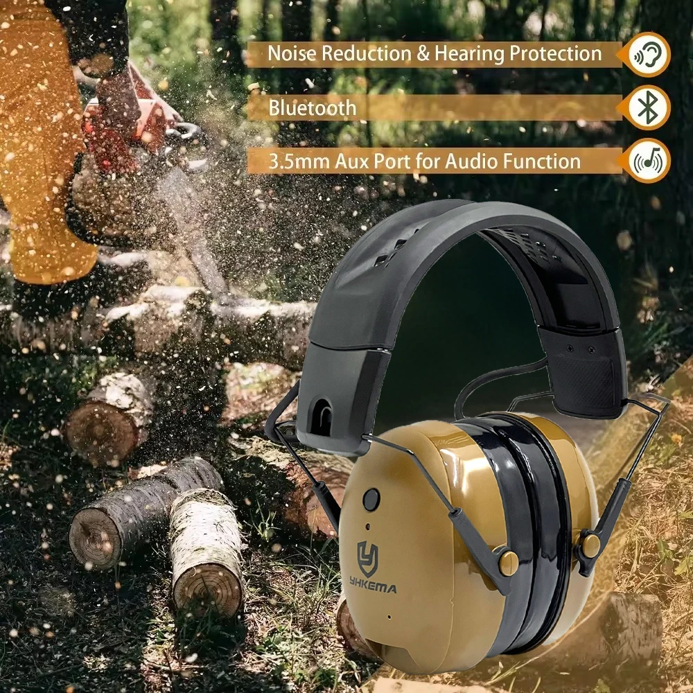 YHKEMA-auriculares tácticos con Bluetooth, cascos electrónicos con cancelación de ruido, protección auditiva, orejeras protectoras para los oídos en movimiento - imagen 4