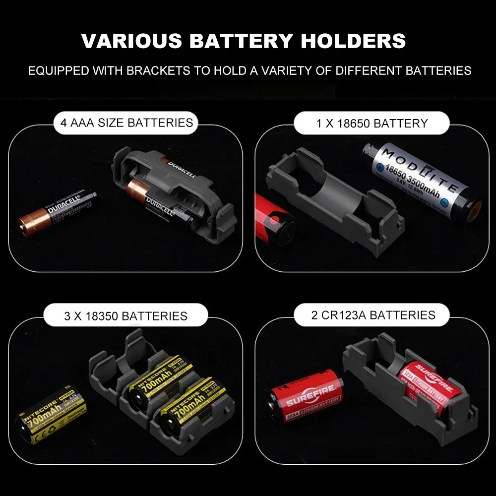 Caja de almacenamiento de batería, funda táctica para AAA 18650 18350 CR123A CR2032 MOLLE Airsoft chaleco Militar Modular Mag bolsa impermeable - imagen 5