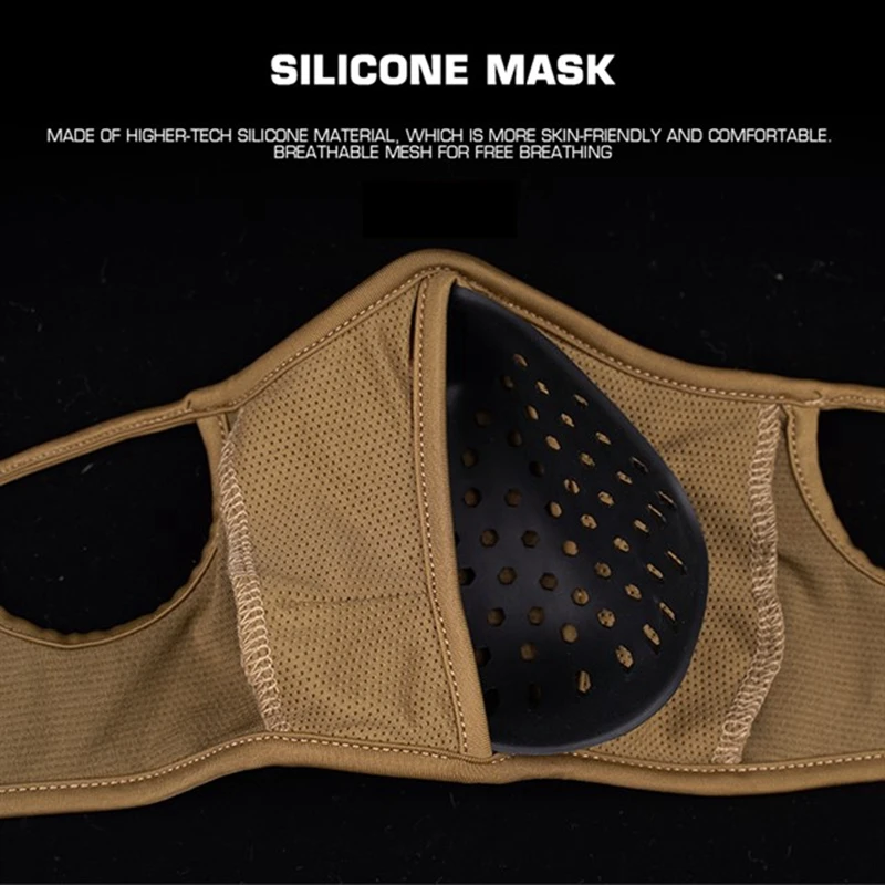 Máscara de tiro al aire libre transpirable elástico suave máscara táctica libre orejas cara protectora Airsoft combate máscara-M/L - imagen 5