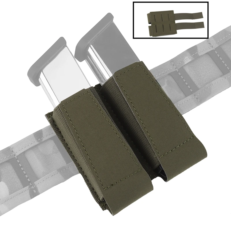 Bolsas para revistas de doble pistola de tipo abierto, funda elástica para Rifle Mag, soporte táctico para revistas de 9mm