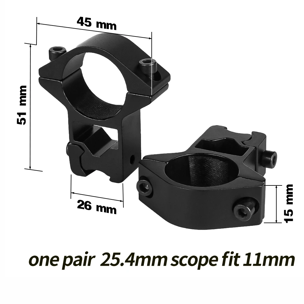 Anillo de montaje para mira telescópica de Rifle, Riel de cola de milano de 30mm/25,4mm, 11mm/20mm, perfil alto y bajo, montaje de caza - imagen 3