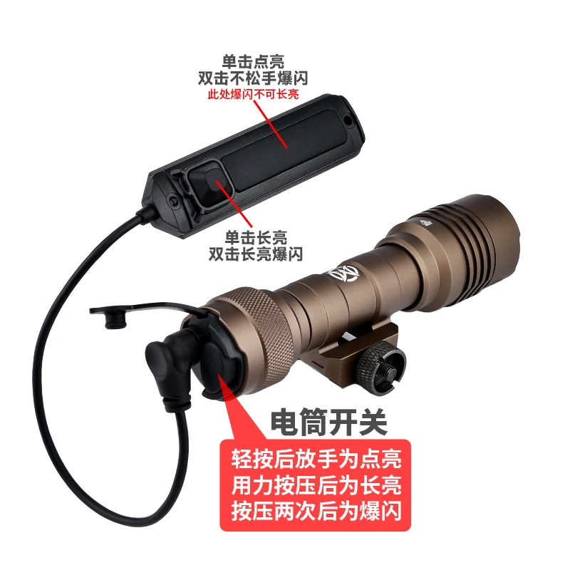 WADSN Airsoft Surefir linterna de Metal luz de explorador táctico AR15 arma de Rifle linterna LED foco de caza SF lámpara de pistola PEQ15 - imagen 5