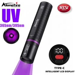 Linterna UV táctica 395nm con carga USB – Detector de fluidos y materiales