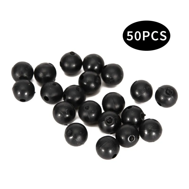 50 Uds. De cuentas de bloqueo de silicona, frijoles anticolisión suaves, juego de pesca redondo de cosa grande, juego de línea de frijoles espaciales, frijoles anti-tan-gle de 8mm - imagen 5