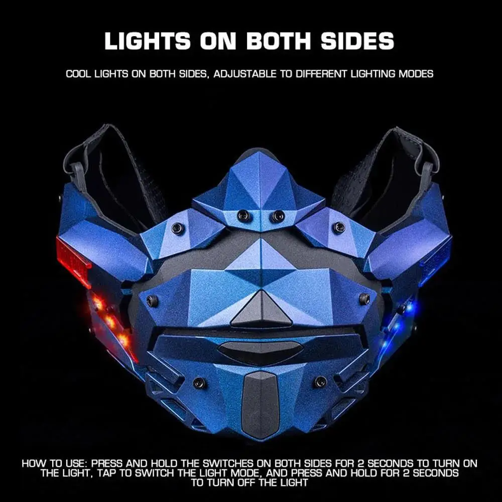 Máscara táctica de Paintball Airsoft estilo Cyberpunk cara completa transpirable fiesta de Halloween máscara de Cosplay lente desmontable máscara de noche - imagen 5