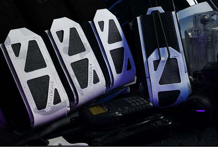 DMgear-Paquete de intercomunicador exterior táctico de camuflaje Molle, paquete de revistas, hueso de acero, 5,56/7,62 - imagen 5