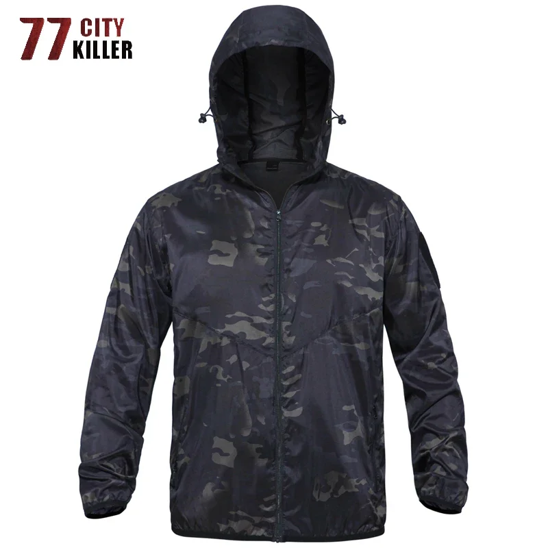 77City Killer-chaquetas tácticas de camuflaje para hombre, chaqueta militar ligera, cortavientos con capucha delgada, a prueba de sol, talla S-3XL - imagen 2