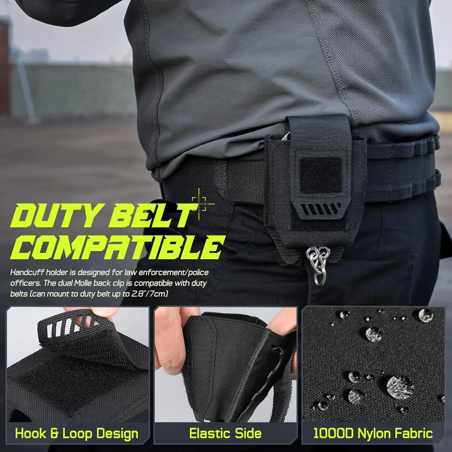 Bolsa Universal para esposas, funda para grilletes Molle, soporte táctico para esposas, bolsa para cinturón para cadena/bisagras/funda plegable para esposas - imagen 2