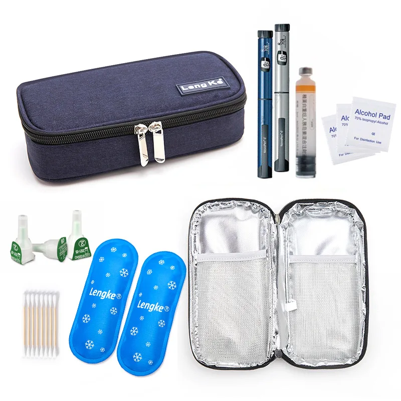 Bolsa de almacenamiento en frío portátil Oxford para insulina, refrigerador de bolsillo para viaje, paquete de bolígrafo, congelador de medicamentos para la Diabetes