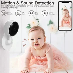 Monitor de bebé de red inalámbrica HD de 1080P, aplicación de teléfono, detección de temperatura, detección de llanto, alarma de disparo humanoide inteligente X9 Baby Nanny