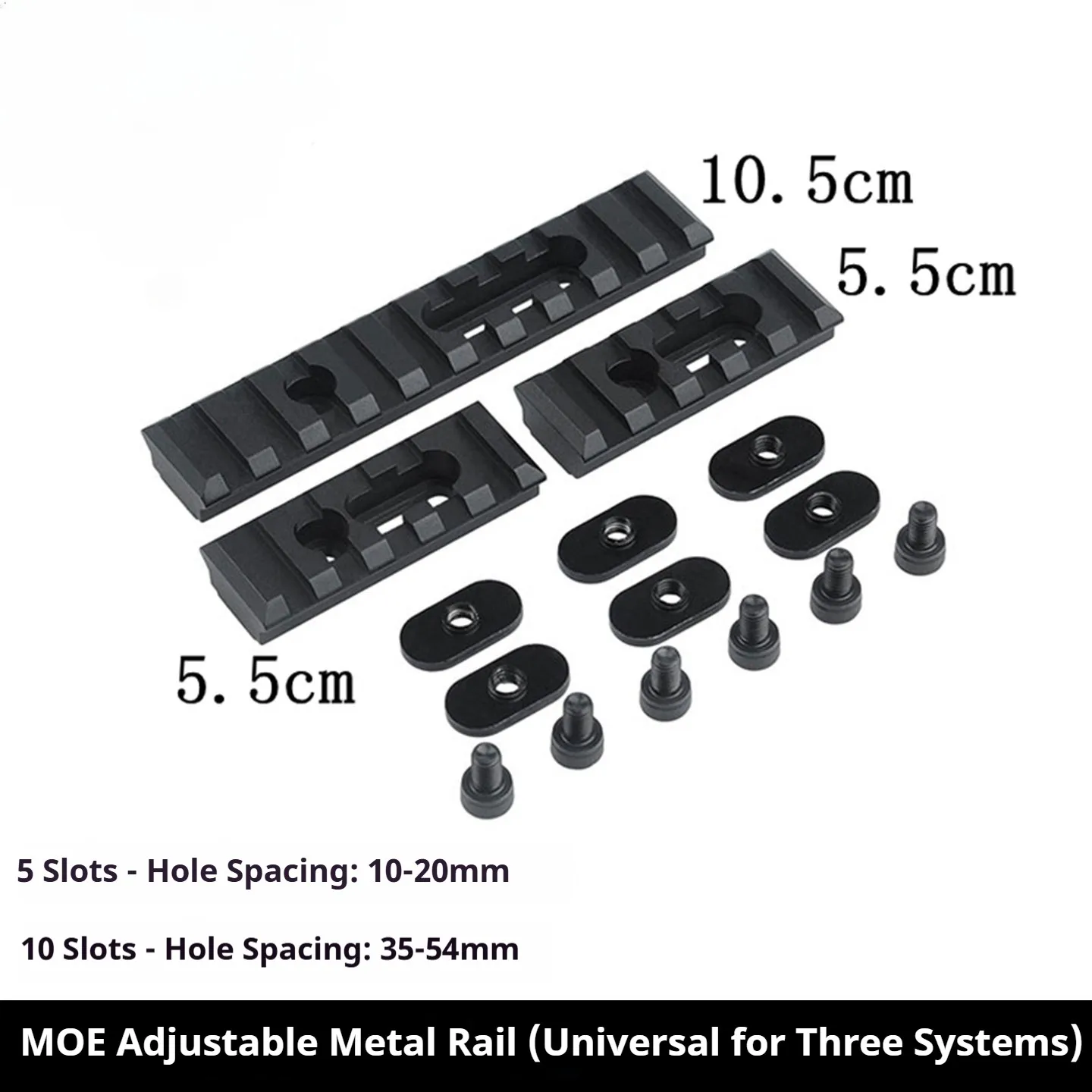 MOE/MLOK/Keymod/SMR Guardamanos de riel táctico de metal de 20 mm, Jailbreak de espina de pescado externa Picatinny - imagen 3