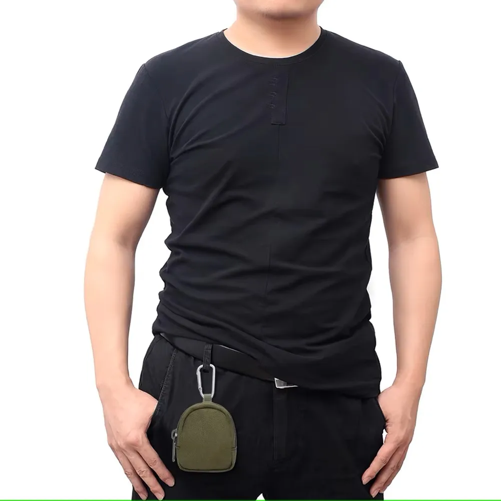 Bolsa táctica EDC para exteriores, billetera para llaves, monedero para hombre, bolsa para auriculares, llavero, bolsillo con cremallera, bolsa para llaves portátil - imagen 3