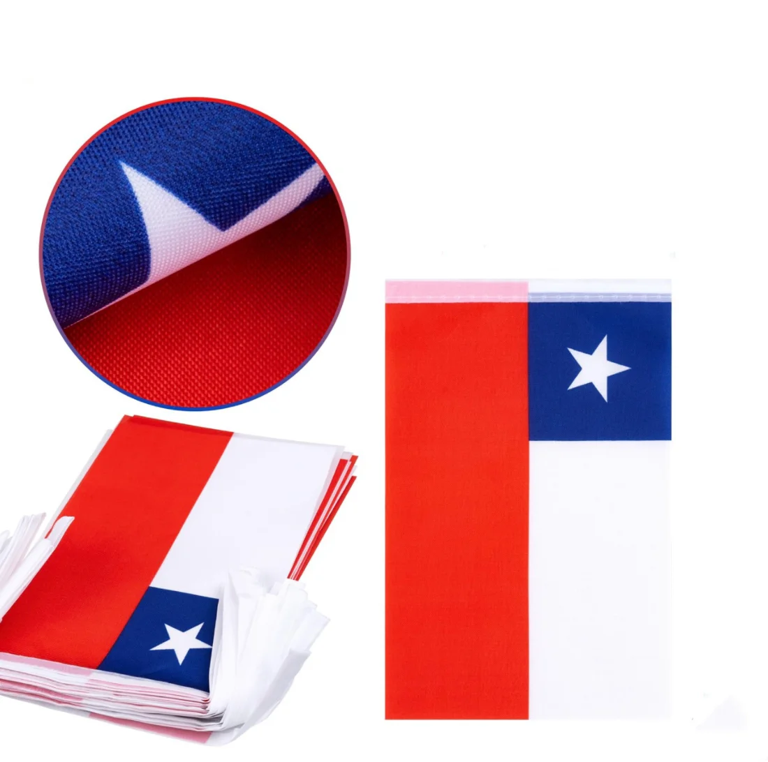 Bandera de Chile, banderines de poliéster de Chile, banderas de cuerda, 14x21cm, 20 unidades/juego, banderines de chile, banderines, banderines de cuerda, banderines, Festival Par - imagen 5