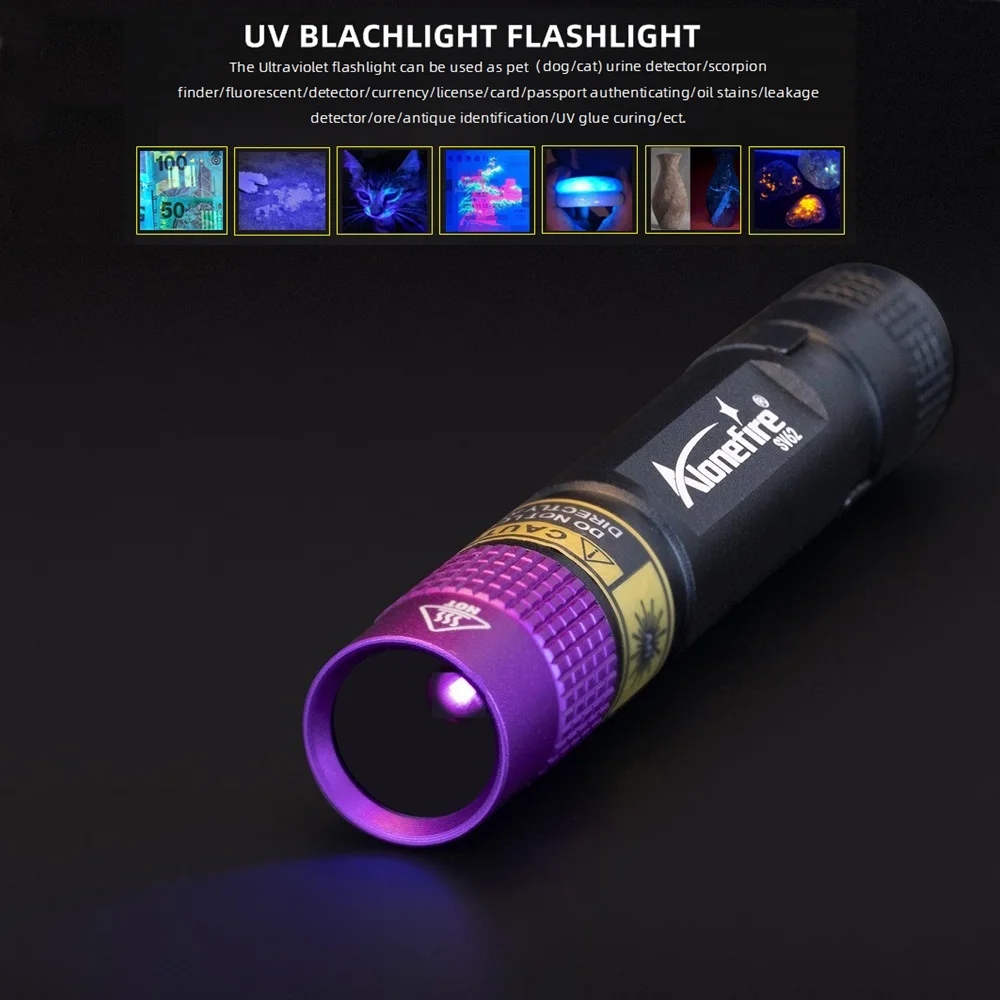 Linterna LED SV62 de 3W UV 365nm, Mini bolígrafo AAA, antorcha ultravioleta, marcador de dinero, mineral, mancha de orina de mascota, Detector de luz negra de escorpión - imagen 3