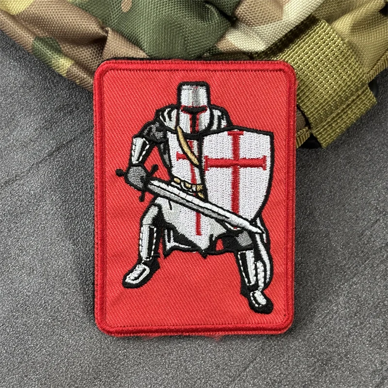 Parche bordado militar táctico "Crusader Knight", insignias de moral con gancho, parches para ropa, pegatinas para mochila - imagen 5