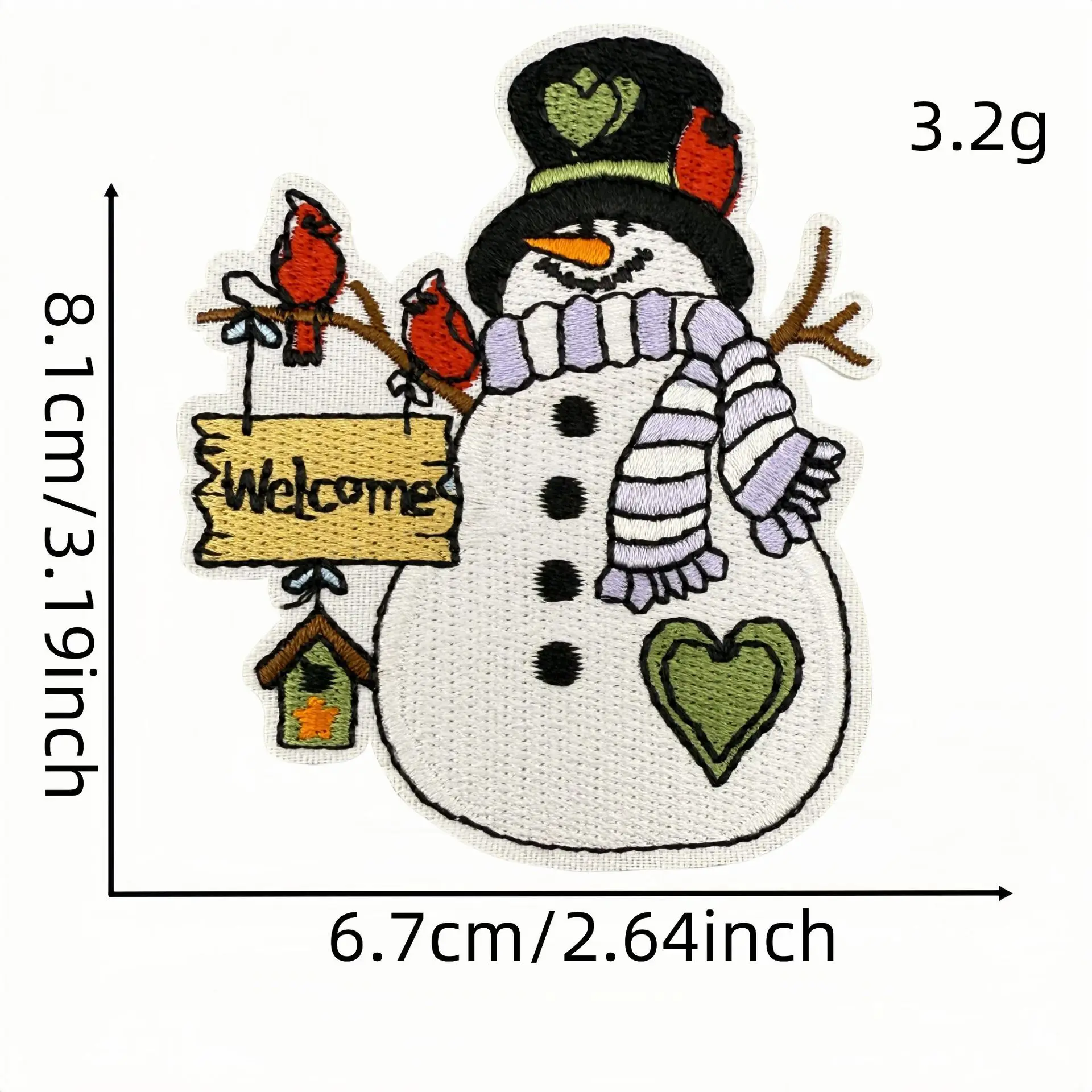 10 unids/lote de parches bordados de muñeco de nieve de invierno de dibujos animados, parches para planchar para ropa, sombreros, suéter, chaquetas, bordado, parche para coser DIY - imagen 5