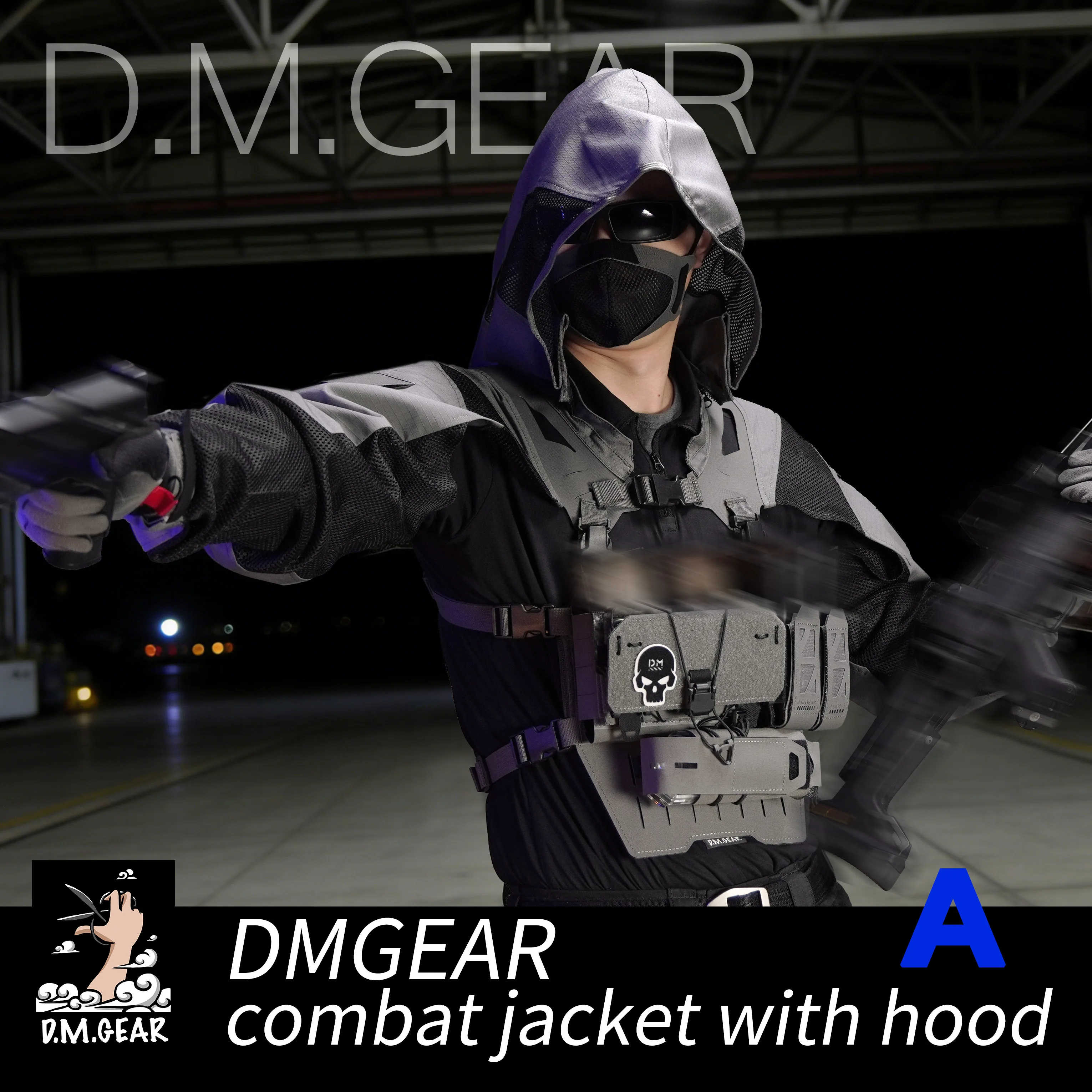 DMgear-Chaqueta táctica con capucha Original, ropa de camuflaje de manga larga con bolsa táctica, combinación cómoda y transpirable