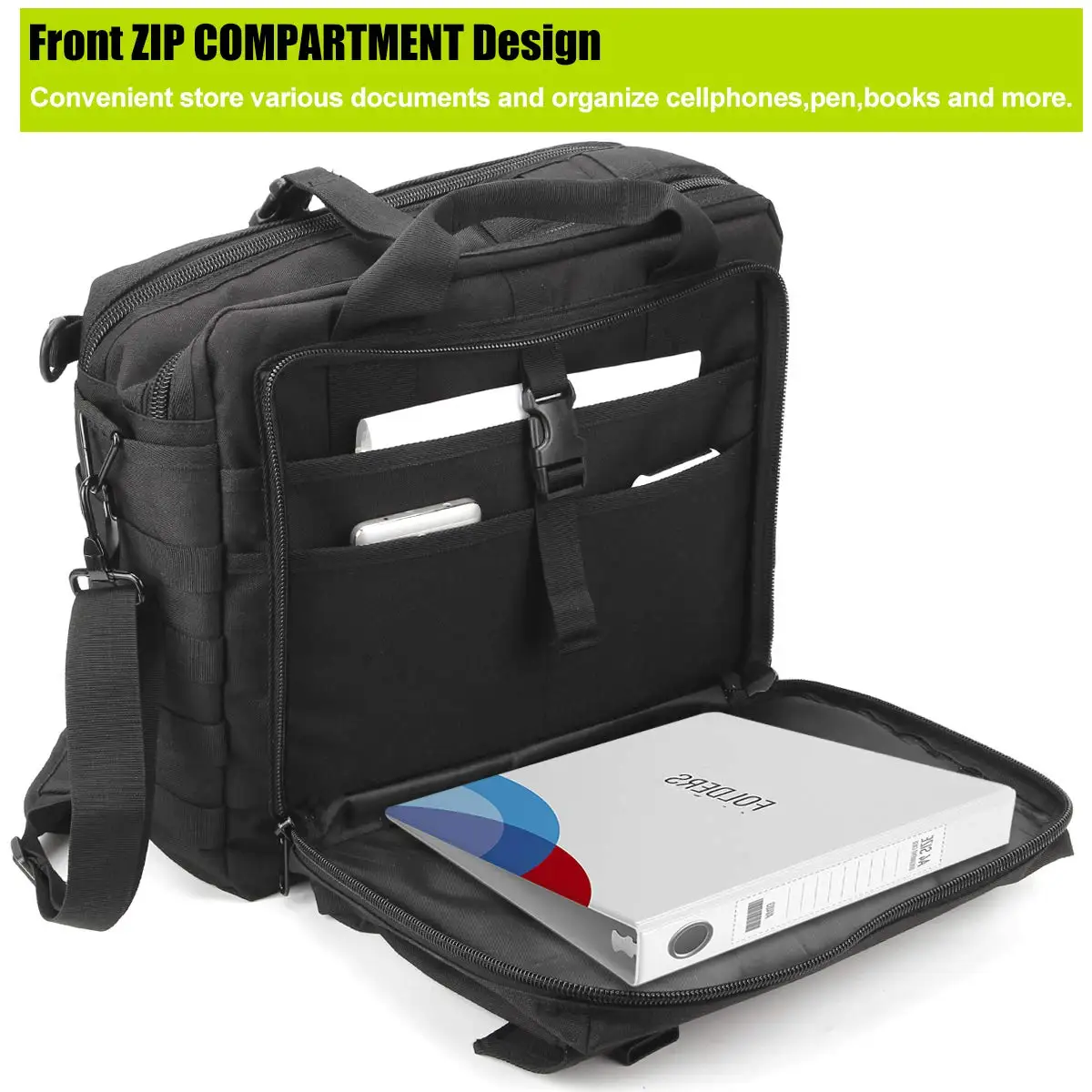 Maletín militar de 15 pulgadas para hombre, bandolera táctica para ordenador portátil, bolso de hombro multifunción para exteriores - imagen 3