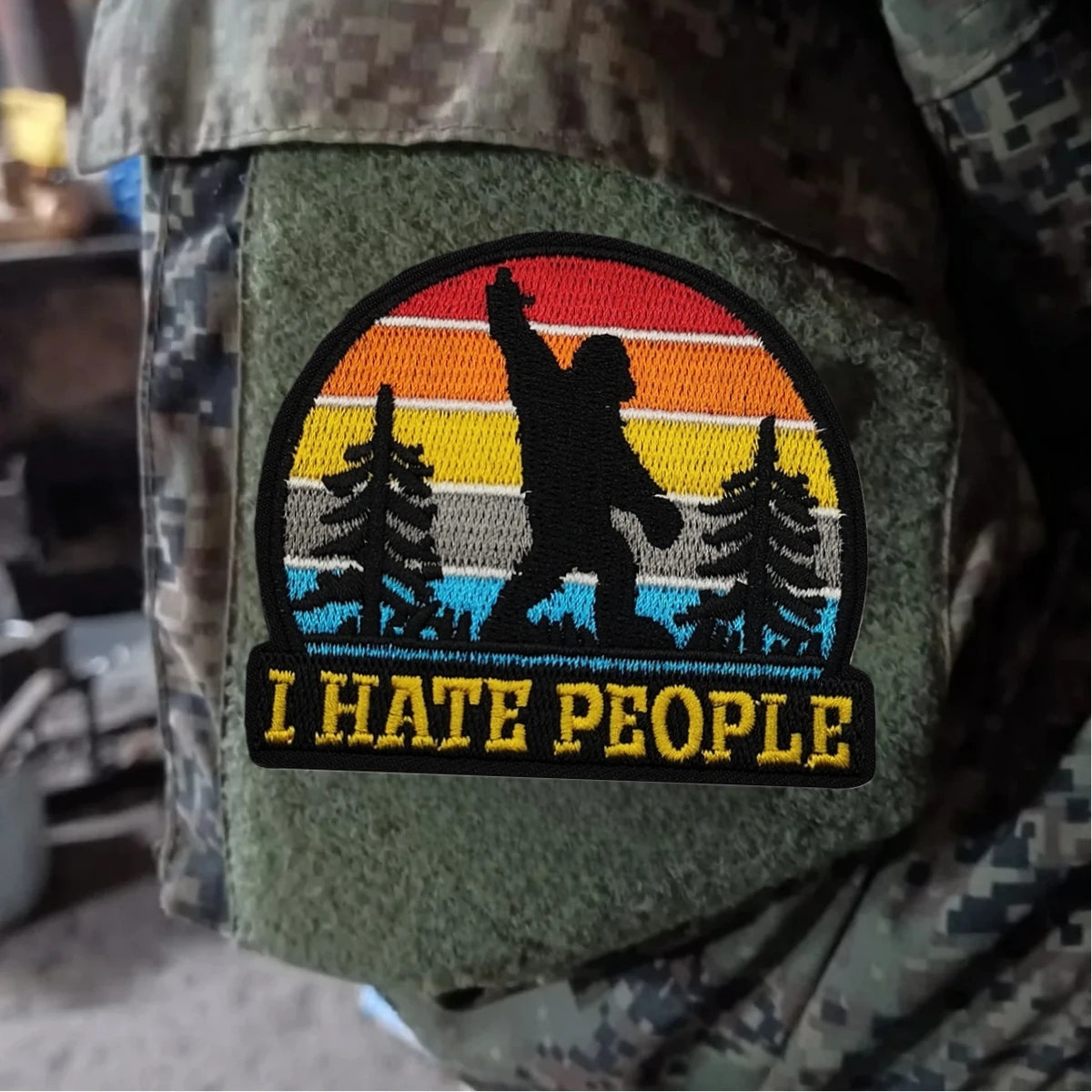 Parche táctico I HATE PEOPLE Morale, brazalete del ejército militar, parches bordados de gancho y bucle para ropa, mochila, pegatina personalizada - imagen 2