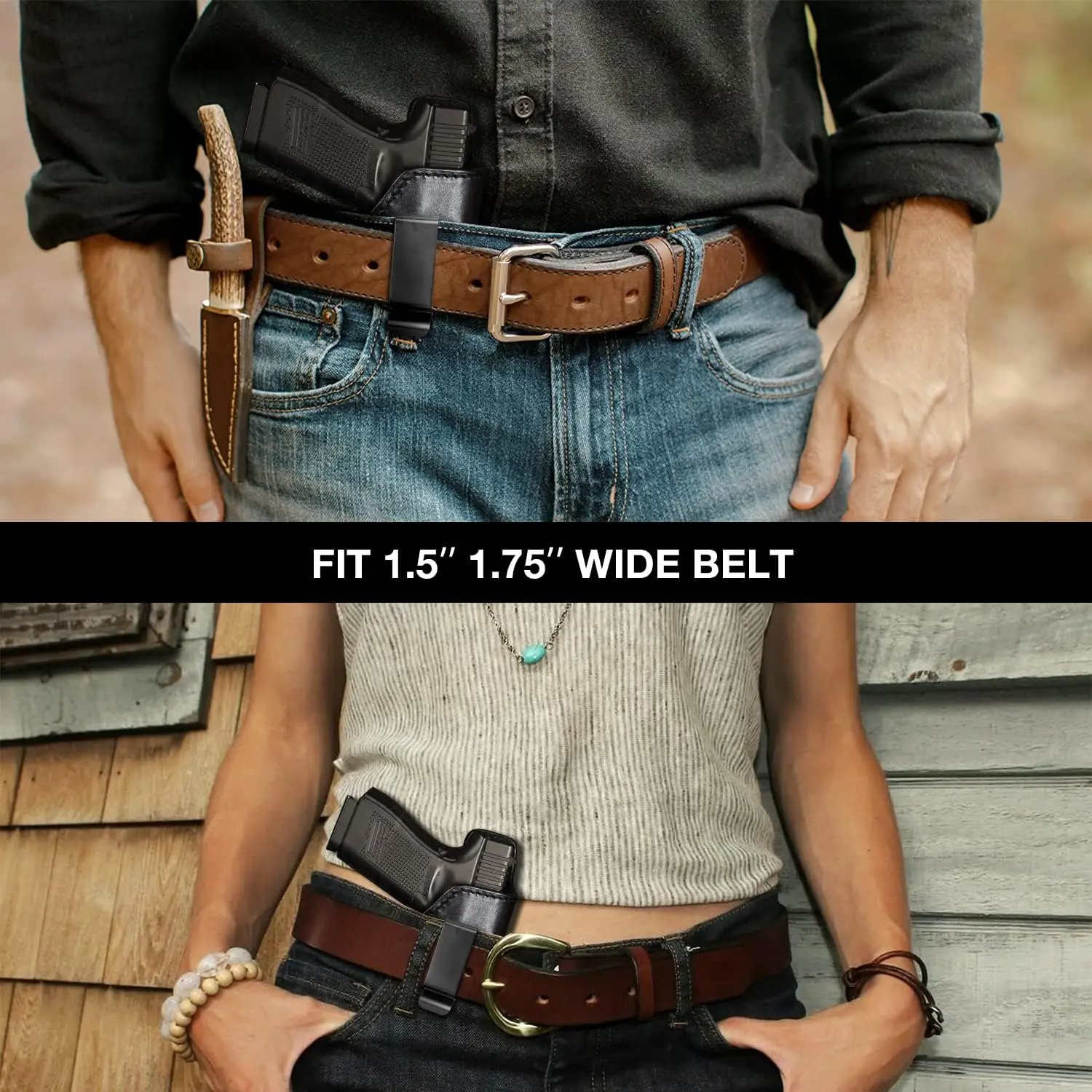 Sólo para Glock 19/19X/26/23/32(Gen3-5) y 27/33/44/45, funda de cuero IWB, funda interior para cinturón, uso para mano derecha - imagen 5