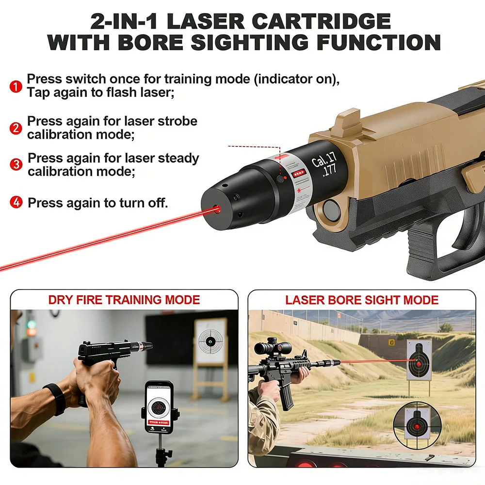 Entrenador láser seco dual para 9mm .22LR .17/.177 .223 - imagen 3