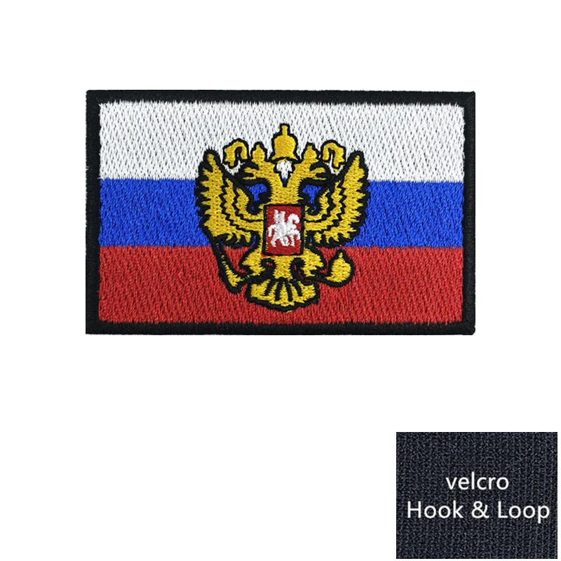 Brazalete con bandera rusa, parche bordado con gancho y bucle o hierro, insignia bordada, tela, raya moral militar, 1 ud. - imagen 3