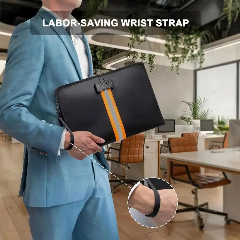 Bolsa documentos impermeable y no inflamable que resalta gancho combinado para última seguridad contra llamas y - imagen 2