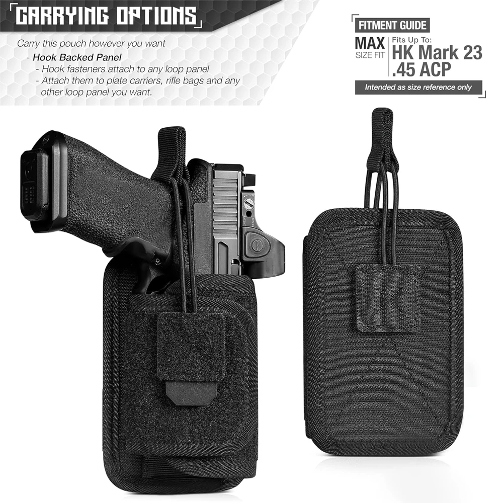 Funda táctica para pistola, bolsa portadora Universal para pistola, funda para pistola, funda para pistola de transporte oculta con Panel trasero - imagen 5