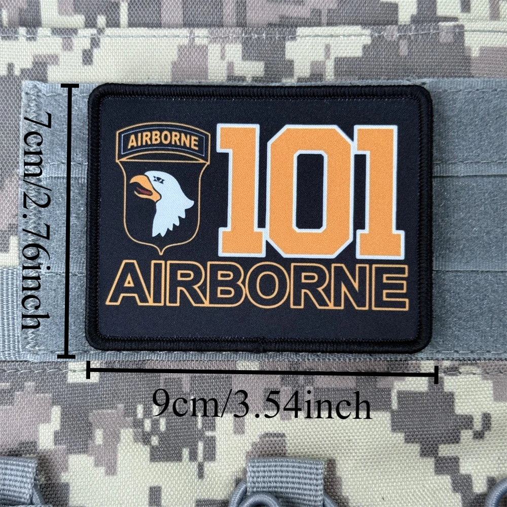 Parche táctico de moral de la 101a División Aerotransportada, brazalete militar, parches de gancho y bucle impresos con águila para ropa, pegatina para mochila - imagen 2