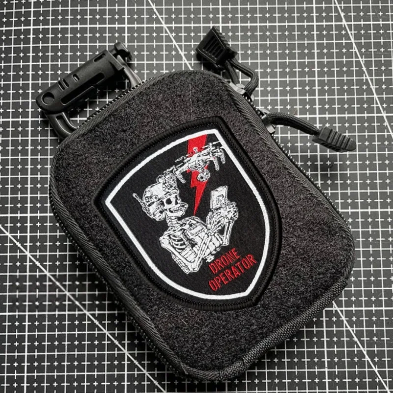 Parche táctico de velcro calavera operador drones para mochila - imagen 3