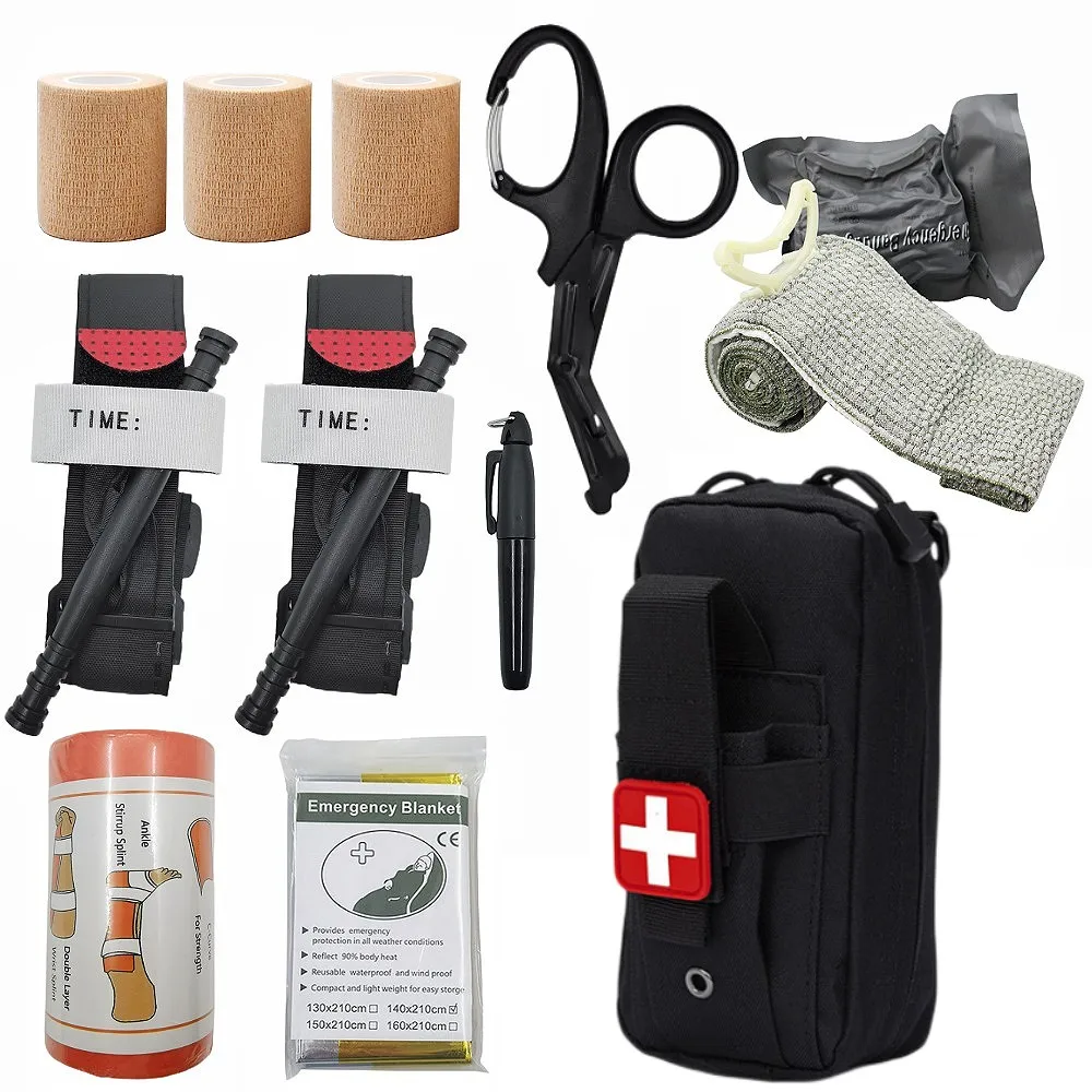 Kit de primeros auxilios de supervivencia para caza, equipo Molle para exteriores, kits de emergencia, bolsa para traumatismos, Camping, caza, aventuras en desastre, Kit de supervivencia