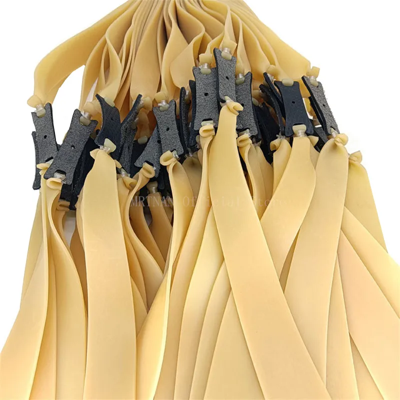 Banda de goma plana gruesa de 1,5mm y 40mm de ancho, tirachinas de Color liso de alta elasticidad, accesorios de caza, banda de goma - imagen 3