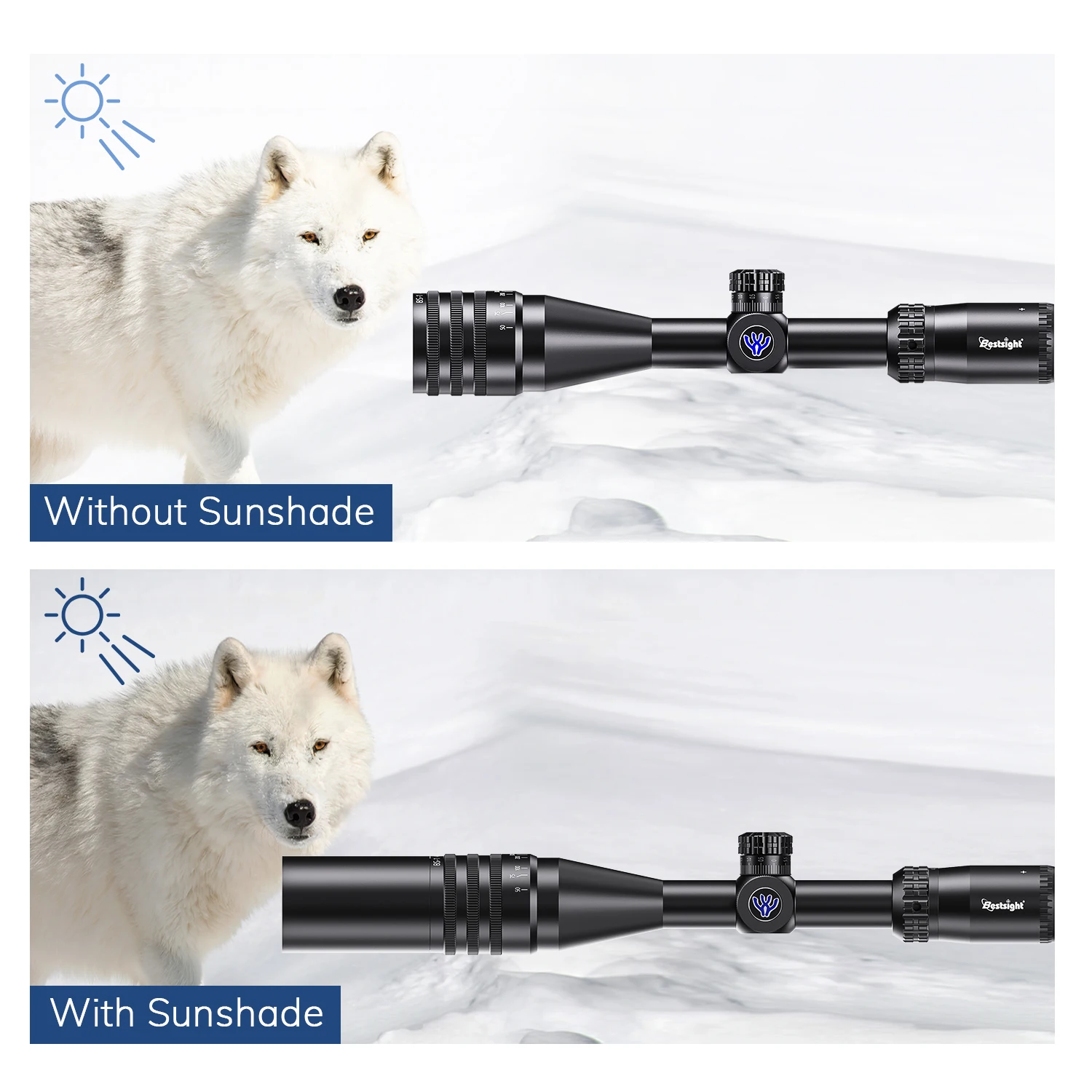 Mira telescópica táctica 4-16x44 AOE, mira telescópica Para caza táctica Airsoft Luneta Para Rifle De Caça, mira iluminada roja y verde, francotirador - imagen 5