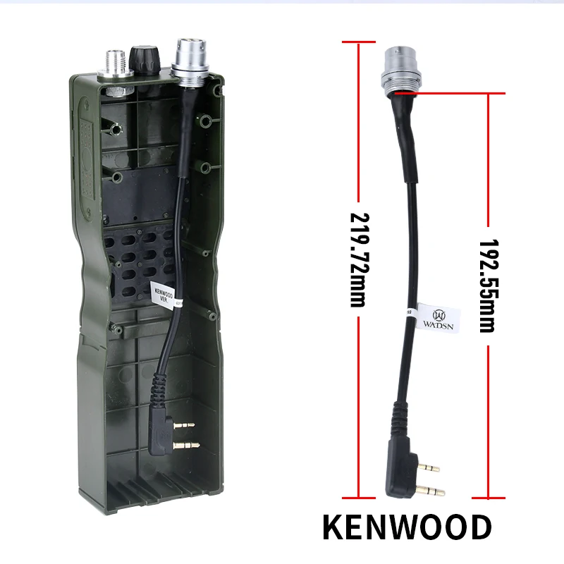 WADSN-enchufe de aviación Kenwood PTT Versión Civil, adaptador de auriculares compatible con U94 Baofeng walkie-talkie, PRC-148/PRC-152, modelo simulado - imagen 4