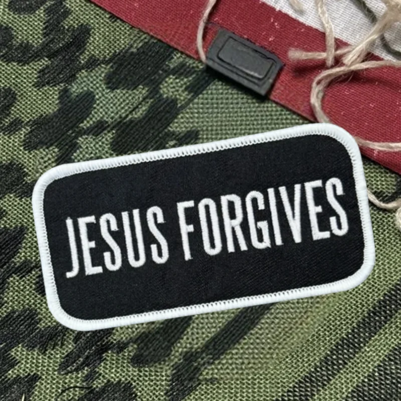 Parche bordado 3D de Jesús, chaleco táctico, insignia de moral con gancho y bucle, pegatina decorativa para mochila, parches para brazalete para ropa - imagen 2