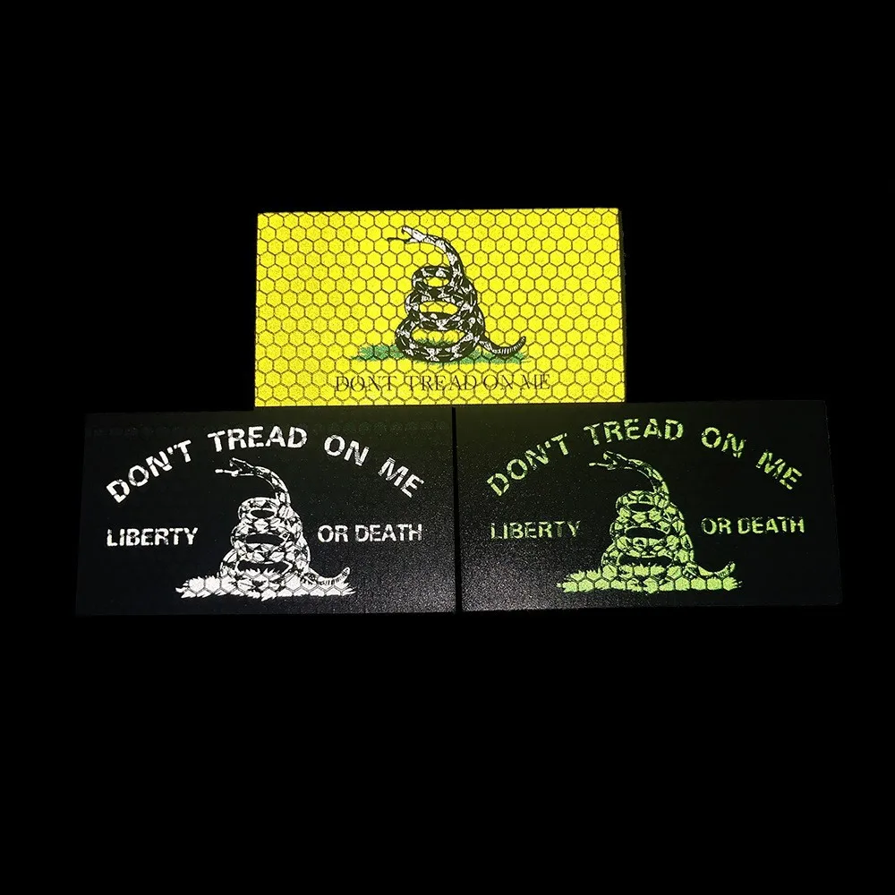 Uzden-hoja reflectante con estampado de serpiente amarilla, insignia reflectante cortada con láser, DIY, chaqueta, mochila, parche de gancho y bucle