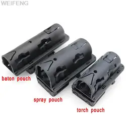 Bolsa táctica para bastón y linterna con clip giratorio profesional