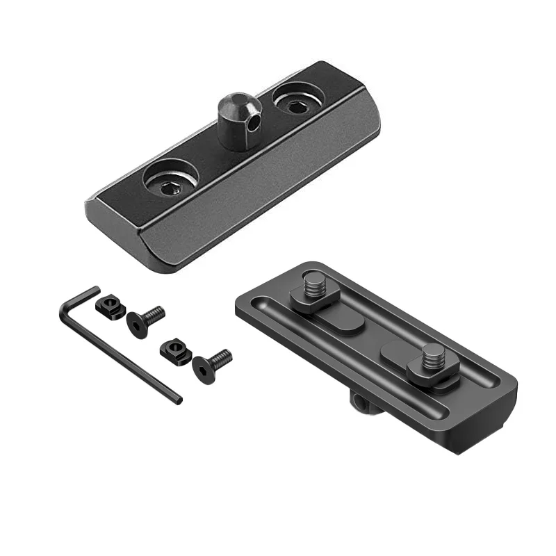 Adaptador de bípode de riel MLok, montaje de perno de eslinga, con tuercas 4T, 4 tornillos y 1 llave Compatible con Harris, para caza Bopid, accesorios para pistola de juguete