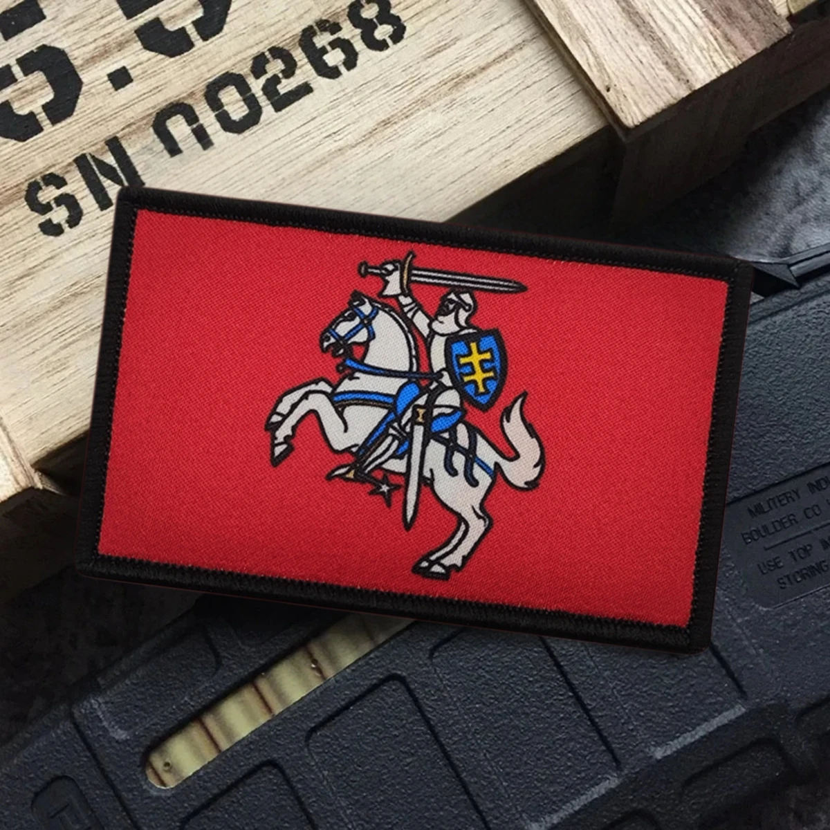 Parche de caballero cruzado lituano, insignia de moral impresa, parches militares tácticos de gancho y bucle para ropa, brazalete, pegatinas para mochila - imagen 3