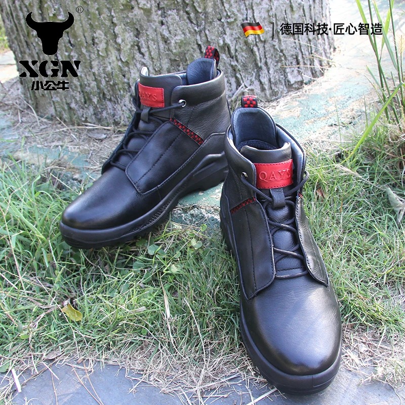 XGN-zapatos de senderismo de piel de vaca para hombre, botas de caza impermeables, zapatillas antideslizantes para caminar, botas tácticas de viaje de combate en el desierto - imagen 4