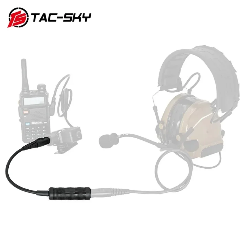 Adaptador de auriculares tácticos TS TAC-SKY U-174 Cable militar a civil para Pelto Comta/msaSordin/tci Liberator - imagen 3