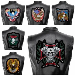 Parche bordado grande cuero punk termoadhesivo para chaquetas y vaqueros